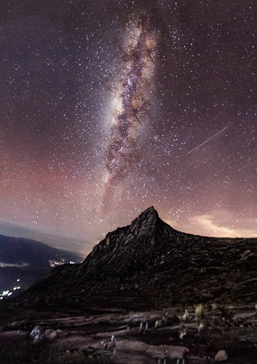 Mount Kinabalu Milky Way with Shooting Star Sabah