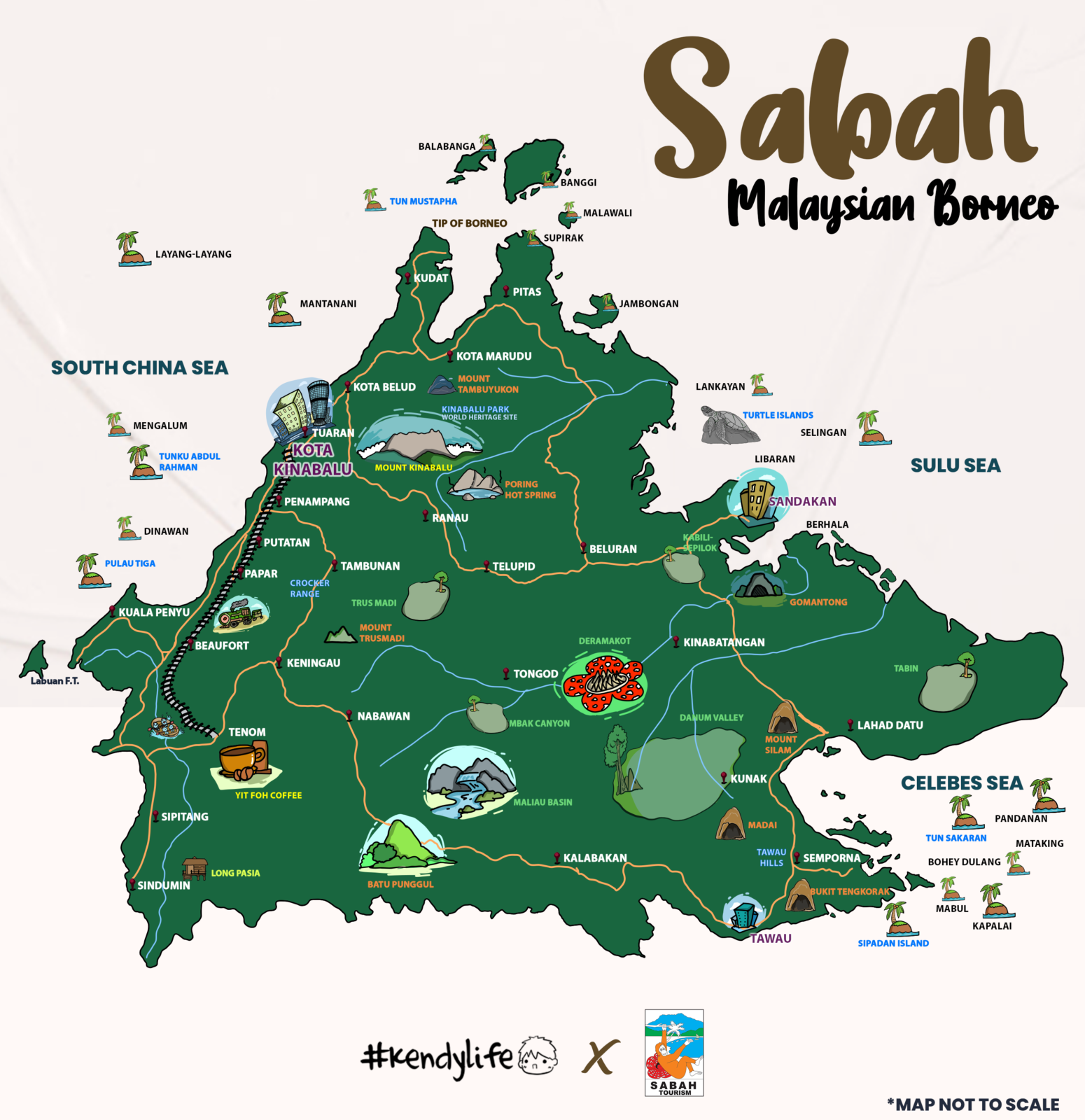 sabah malaysia map tourist