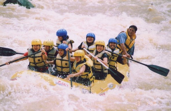 White water rafting at Padas River